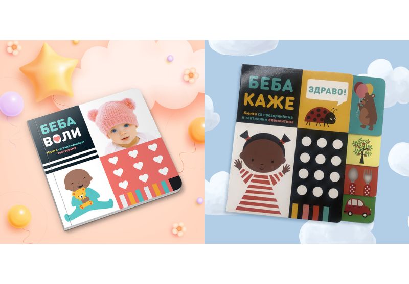 Knjige sa teksturama i prozorčićima „Beba voli“ i „Beba kaže“ u prodaji